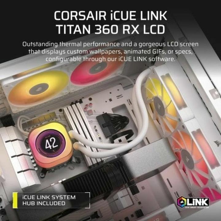 Actual product image Corsair iCUE LINK TITAN 360 RX LCD White