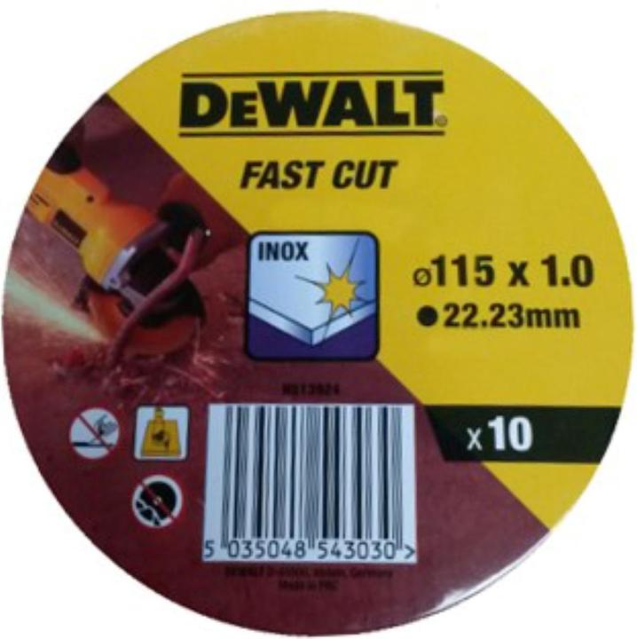 Image du produit DeWalt Disque à tronçonner acier inoxydable plat 115mmx1.0mm / boîte de 10 pièces