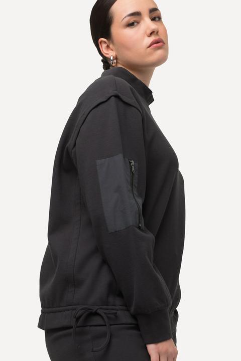 Produktbild Ulla Popken Sweatshirt, Rippstruktur, Saumband, Stehkragen, Langarm (46, 48)
