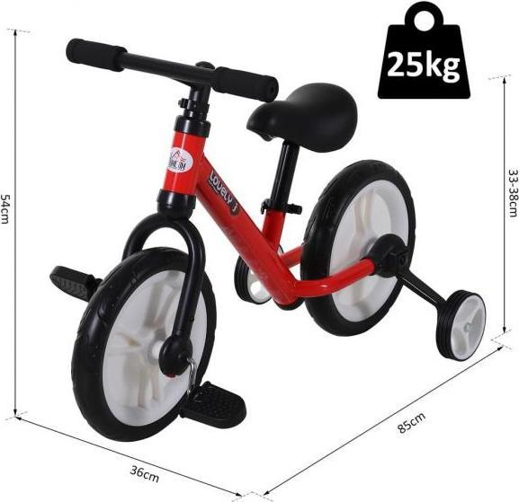 Image du produit Homcom Vélo enfant 2 en 1 (12")