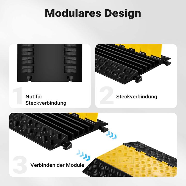Produktbild Wiltec Kanal Kabelbrücke 50t 40km/h Überfahrschutz 95x54x5,5cm Kabelkanal Kabel (Kabelbrücke, 950 mm)