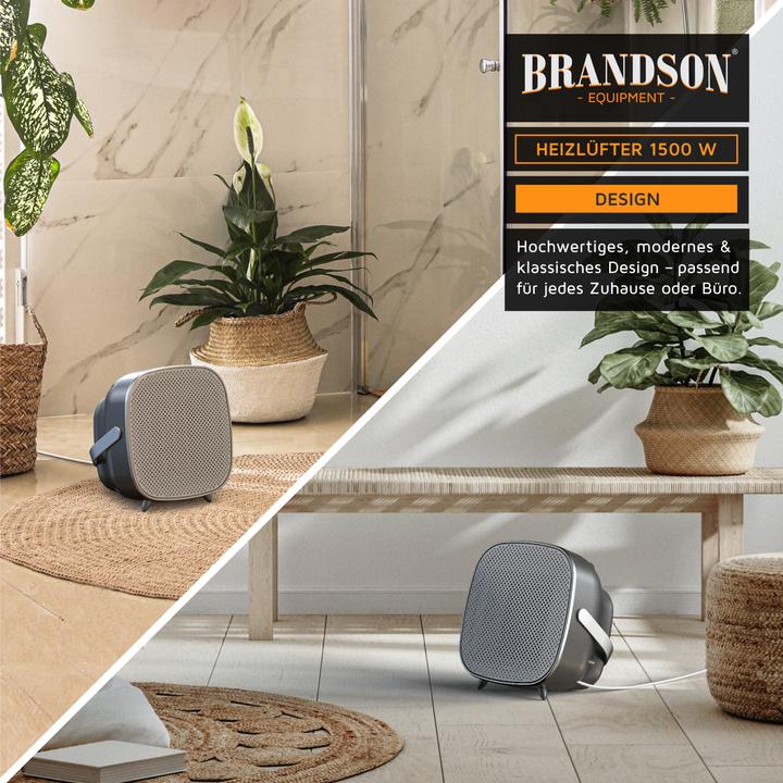 Actual product image Brandson KeramiK fan heater 1500 W, bathroom quick heater with temperature control, energy-saving, quiet (1500 W)