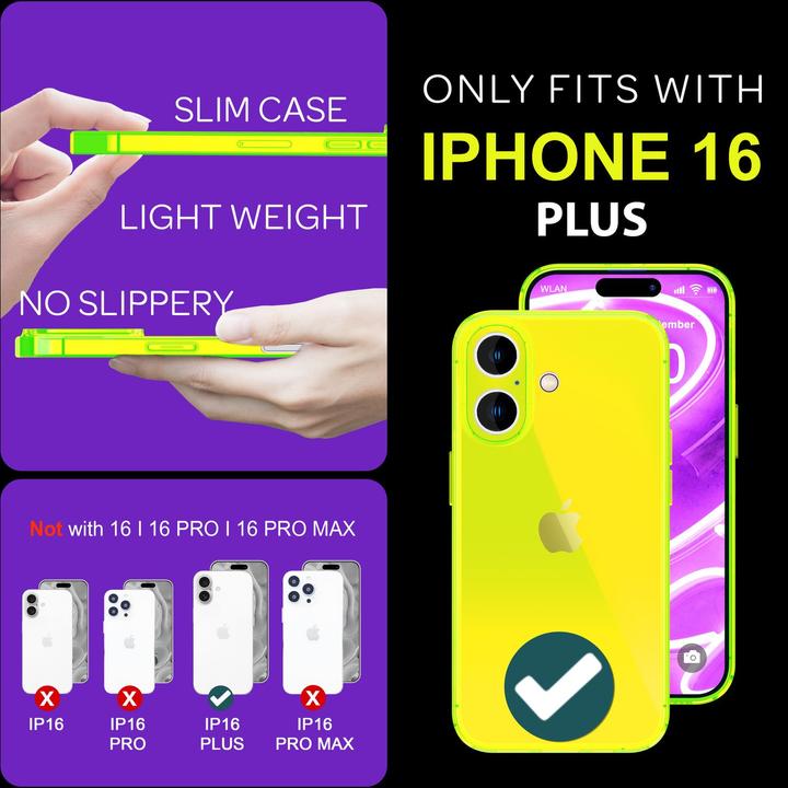 Produktbild Nalia Klar Transparente Neon Silikon Hülle (Apple iPhone 16 Plus)