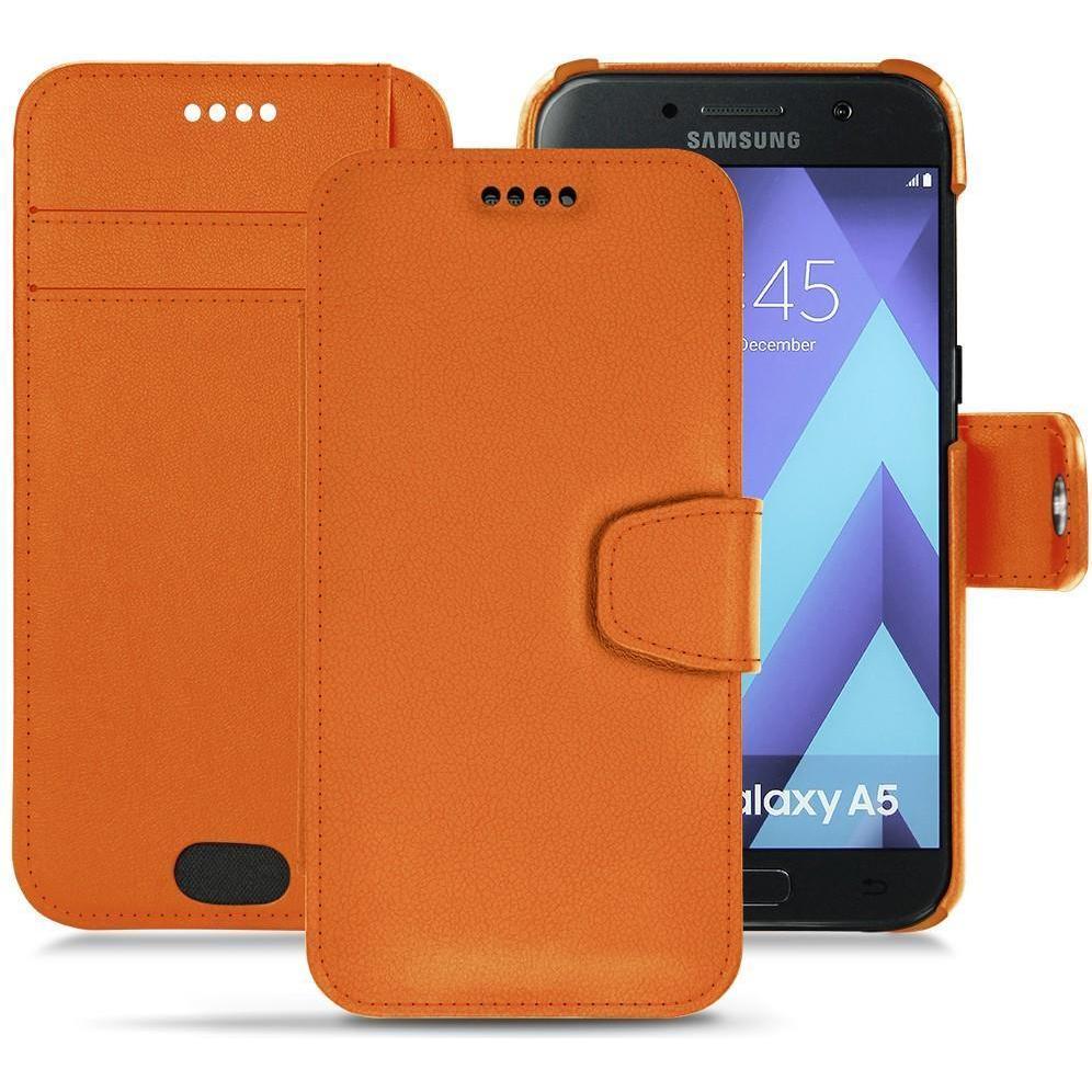 Noreve Lederschutzhülle Wallet (Samsung Galaxy A5 (2017)), Smartphone Hülle, Orange