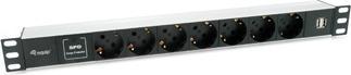 Produktbild equip Steckdosenleiste 1HE8fach Schuko16A, Kabl. si (7x, CEE 7/3, 1.80 m)