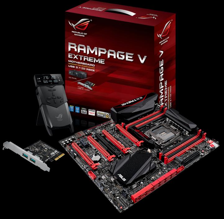 Produktbild ASUS Rampage V Extreme/U3.1 (LGA 2011-v3, Intel X99, E-ATX)