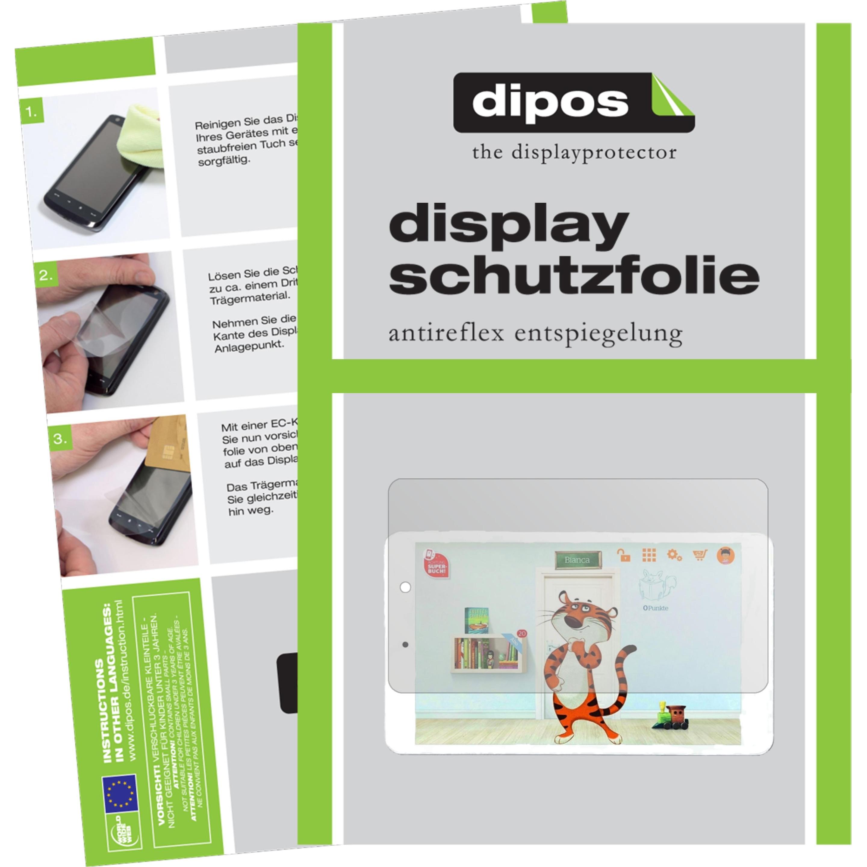 Dipos Displayschutzfolie Antireflex (2 Stück, TigerTab), Tablet Schutzfolie