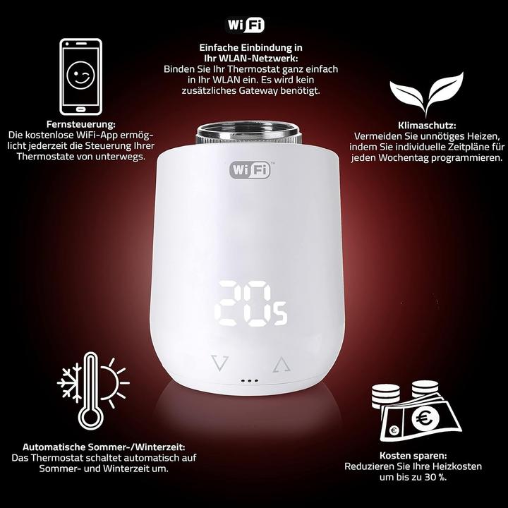 Produktbild Eurotronic 700224 Comet WiFi Funk-Heizkörperthermostat-Set elektronisch 3er Set