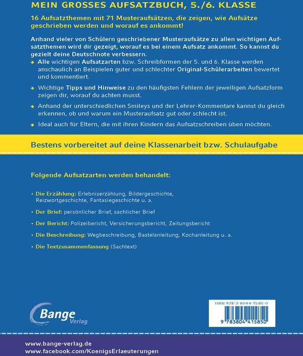 Immagine prodotto Mein grosses Aufsatzbuch - Deutsch 5./6. Klasse (Tedesco, Annett Richter, 2025)
