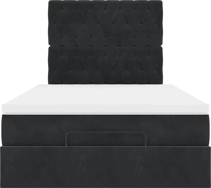 Actual product image VidaXL Ottoman bed with mattresses black 120x200 cm velvet bed frame (120 x 200 cm)