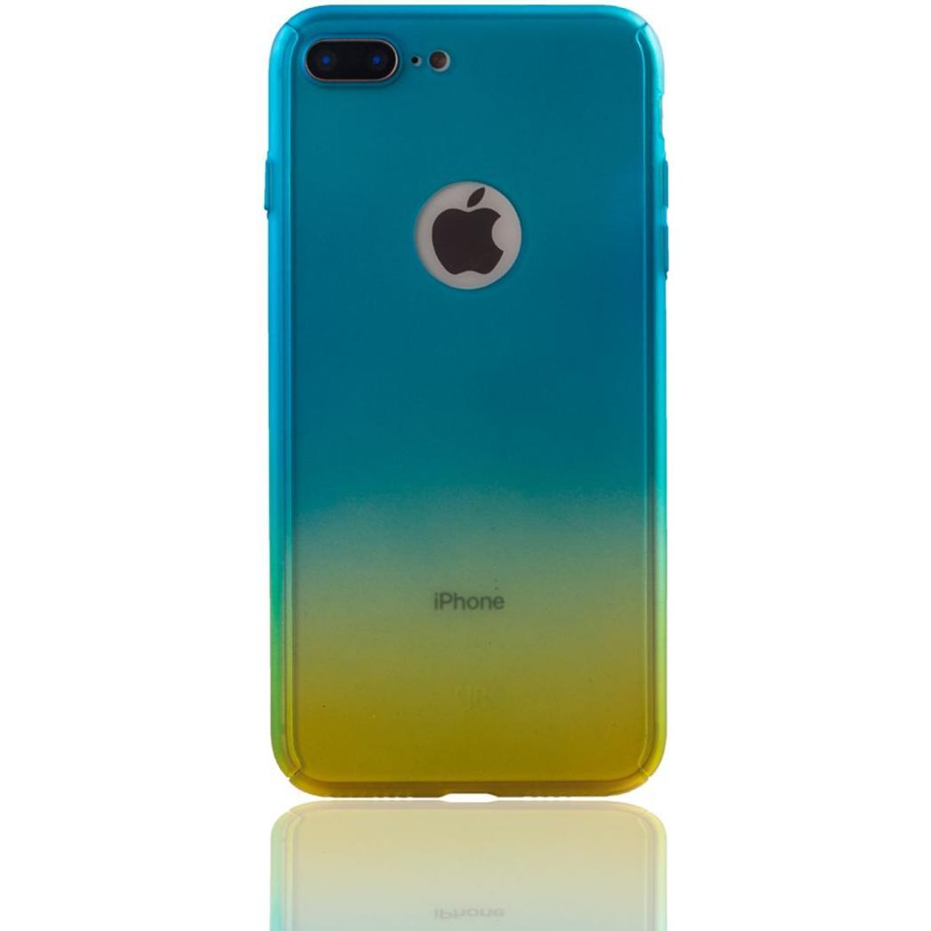 Thumbnail - König Design Hülle Handy Schutz für Apple iPhone 8 Plus Full Case Cover Displayschutz Gelb (Apple iPhone 8 Plus), Smartp...