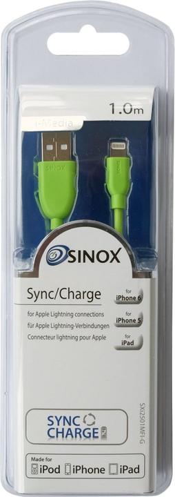 Produktbild Sinox iMedia Cbl USB-Lightn1.0M Gree (1 m, USB 2.0)