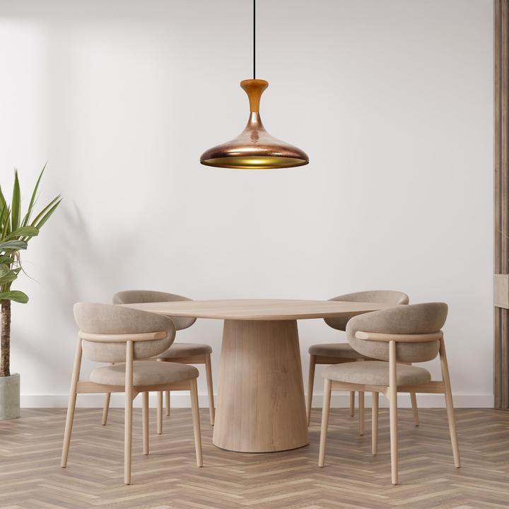 Productafbeelding Bamyum Champion-Pilz Pendelleuchte Holz Kupferfarbe (E27)