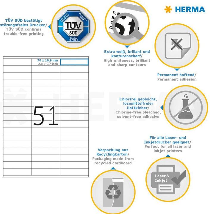 Immagine prodotto HERMA Etichette universali A4
