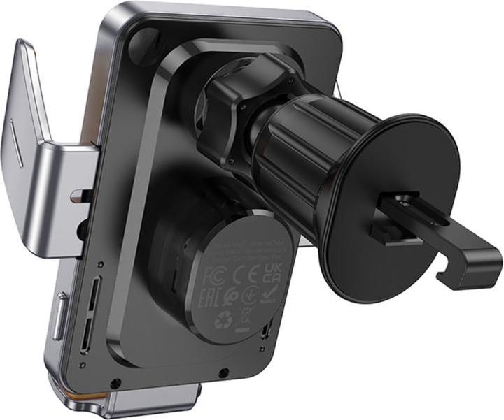 Actual product image Hoco 2 in 1 QI Wireless Fast Charge car cradle charging station