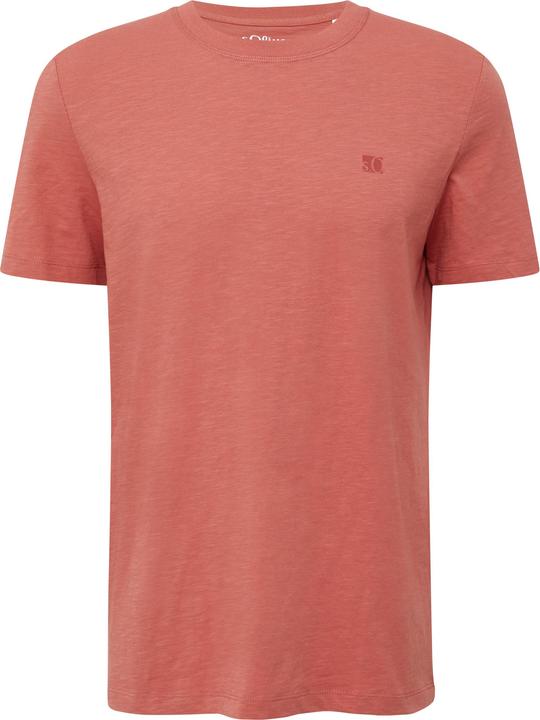 S.Oliver T-Shirt T-Shirt mit Flammgarnstruktur und Logo-Print (S)