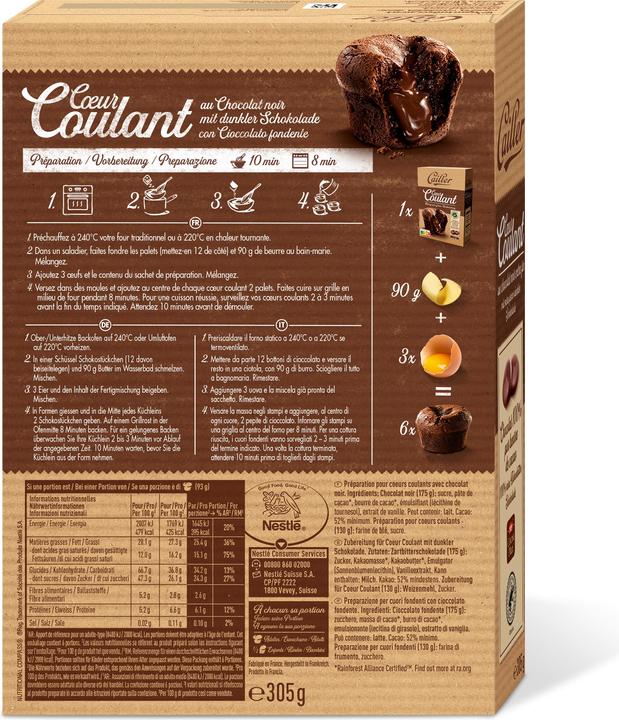 Image du produit Cailler Dessert Préparation pour Coeur Coulant (305 g)