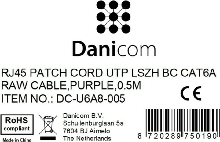 Produktbild Dsit CAT6a Netzwerkkabel 100% Kupfer (CAT6a, 0.50 m)