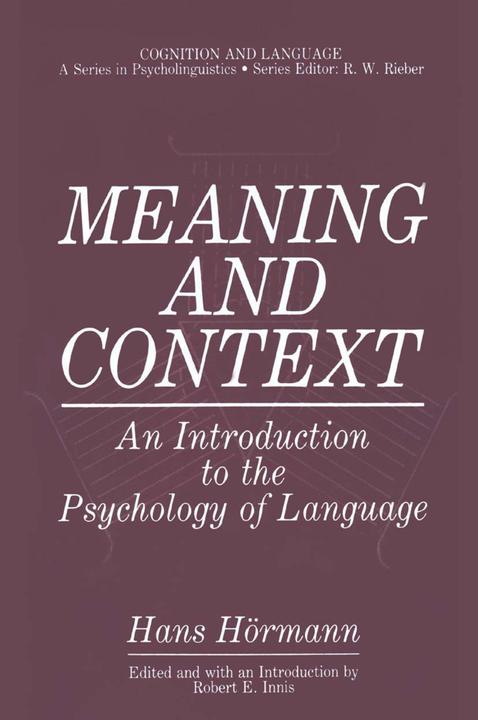 Meaning and Context (Englisch, Hans Hörmann, 1986)