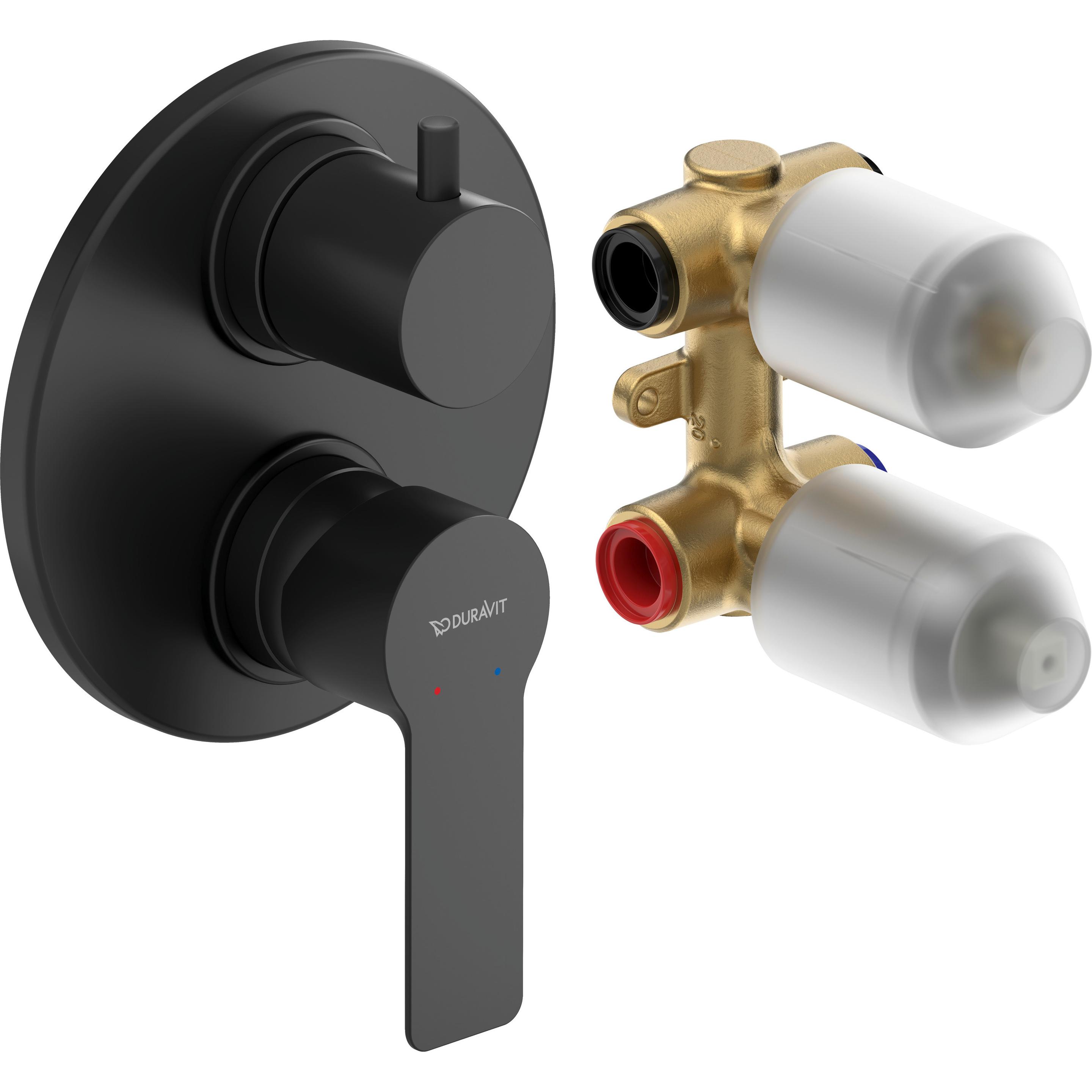 Duravit, Badarmatur, D-Code Einhebelmischer Unterputz Set, 2 Verbraucher