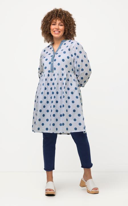 Produktbild Ulla Popken Longtunika, Punkte, A-Linie, V-Ausschnitt, 3/4-Arm (46, 48)
