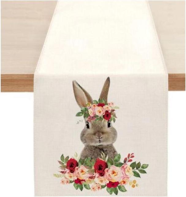 Actual product image MU Style Rabbit Series Table Runner for Easter (200x33 cm) (1 x, 200 x 33 cm)