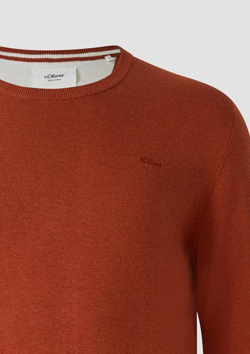 Produktbild s.Oliver Strickpullover Baumwollpullover mit Logo-Stickerei (4XL)