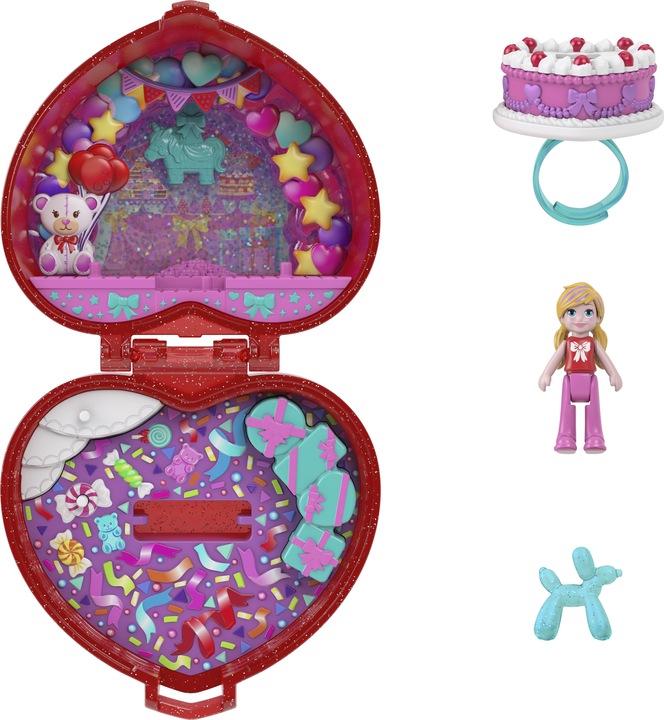 Actual product image Polly Pocket Mattel 80th Anniversary Ruby Red Ring Box Collector Compact