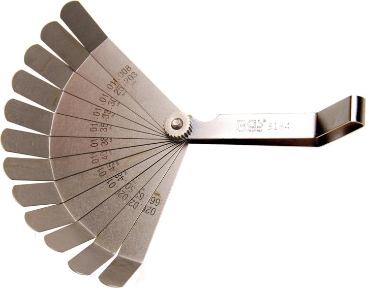 BGS Präzisions-Fühlerlehren, gebogen | 12 Blatt (10 cm)