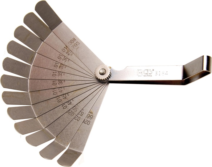 BGS Präzisions-Fühlerlehren, gebogen | 12 Blatt (10 cm)