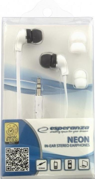 Produktbild Esperanza EH147W Kopfhörer Headset Kabelgebunden im Ohr Musik Weiss (NC, Kabelgebunden)