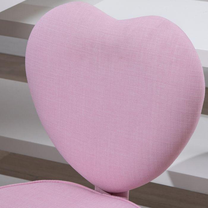 Actual product image Swisshandel24 Executive chair computer chair heart-shaped pink linen fabric