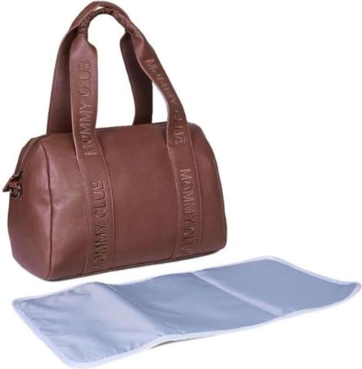 Actual product image Childhome Wickeltasche Mommy Club Signatur Leder dunkelbraun