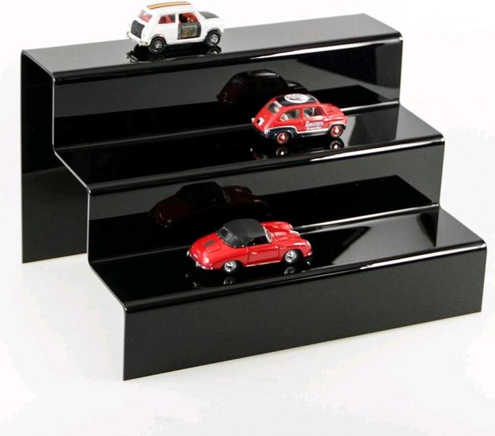 Produktbild Safe Aufsteller Treppe mit 3 Stufen aus schwarzen AcrylGlas