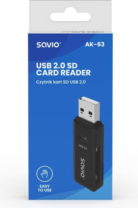 Image du produit Savio Lecteur de carte SD USB 2.0 AK-63 (USB)
