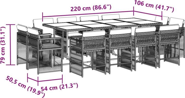 Produktbild vidaXL Garten Essgruppe
