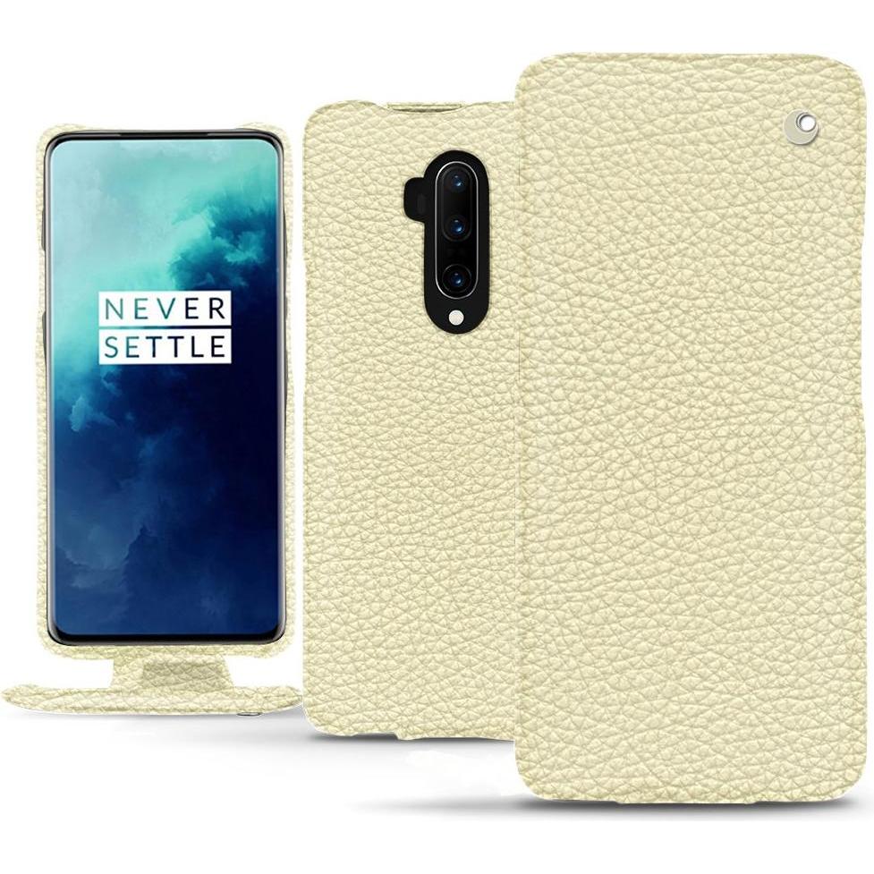 Noreve Lederschutzhülle vertikal (OnePlus 7T Pro), Smartphone Hülle, Weiss