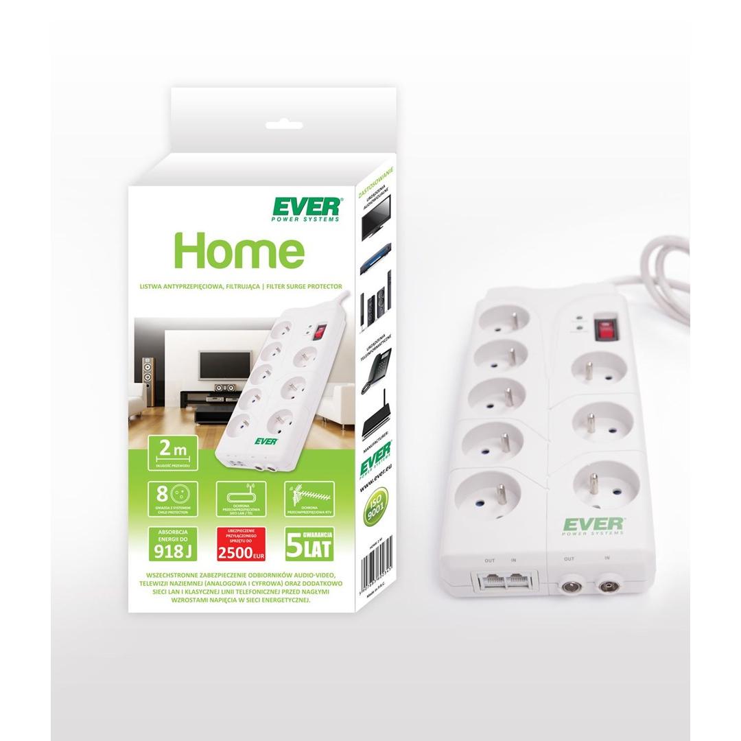 Thumbnail - Ever, Steckdosenleiste, T/LZ05-HOM019/0000 Listwa filtrujaca Home (8 x, 2 m)