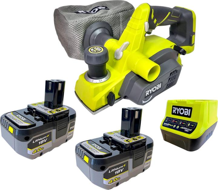 Image du produit Ryobi R18PL-0 Akku Hobel 18 V 82 mm + 2x Akku 4,0 Ah + Ladegerät