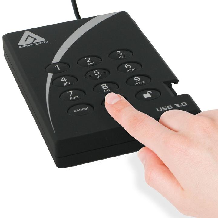 Produktbild Apricorn Aegis Padlock 3.0 A25-3PL256-2000 - Festplatte - verschlüsselt - 2 TB - extern ( (2 TB)