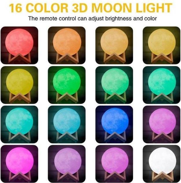 Actual product image MU Classic 3D moon lamp