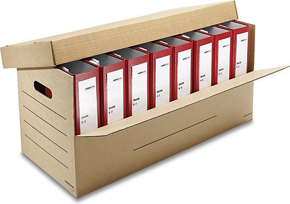 kaiserkraft Carton pour classeurs, pour 3 - 8 classeurs larges avec couvercle, dim. int. 690 (2 x)