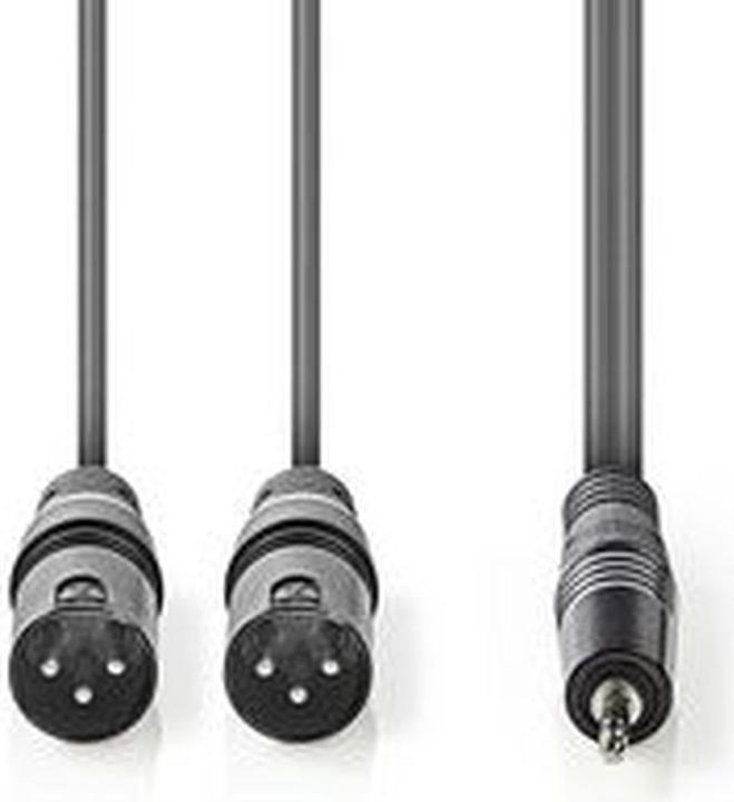 Image du produit Nedis Câble audio XLR 2 x XLR d 3 broches mâle - 3,5 mm (3 m, Câble AUX, Câbles XLR)