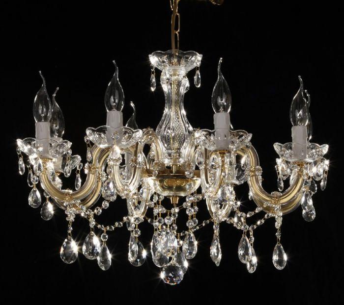 Image du produit TL Lustre cristal à 8 branches en laiton (60 cm)