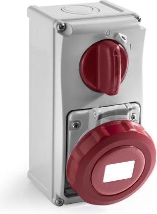 Produktbild RS PRO Leistungssteckverbinder Buchse Rot 3P + N + E, 400 V / 16A, Wandmontage IP 67