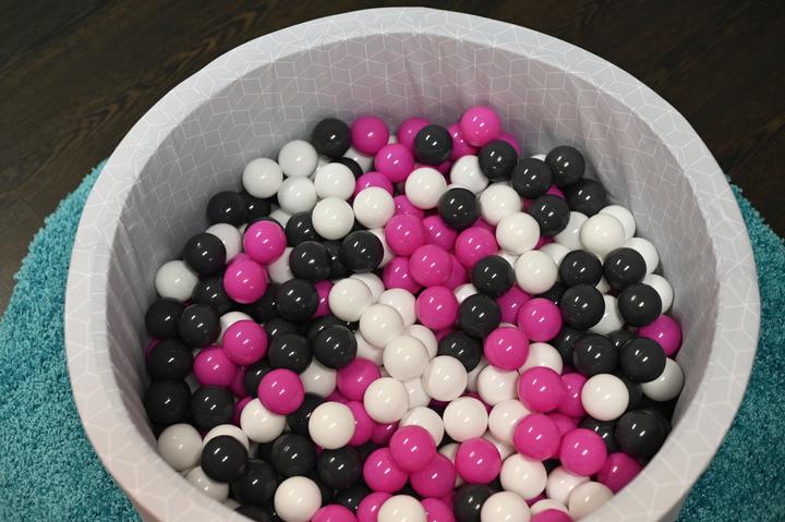 Actual product image Knorrtoys Ball pool soft - "Grey" - 300 balls cream/grey/rose (approx. 6cm diameter)