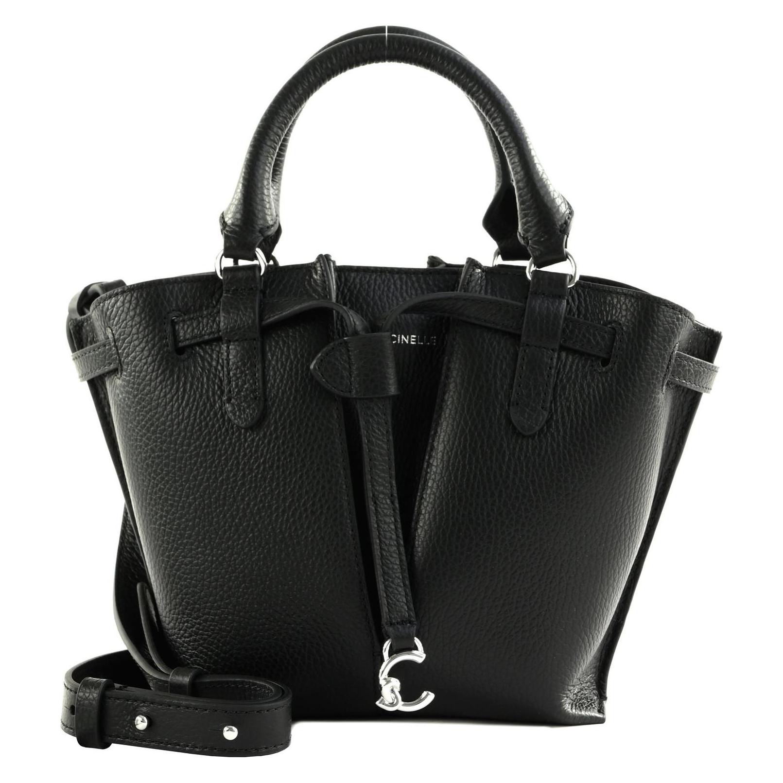 Coccinelle, Damen, Handtasche, Flores Handbag Grained Leather, Schwarz