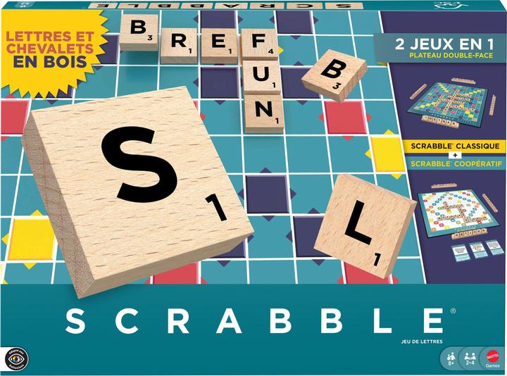 Mattel Klassisches 2-in-1 Scrabble (Französisch, 2 - 4 Spieler)