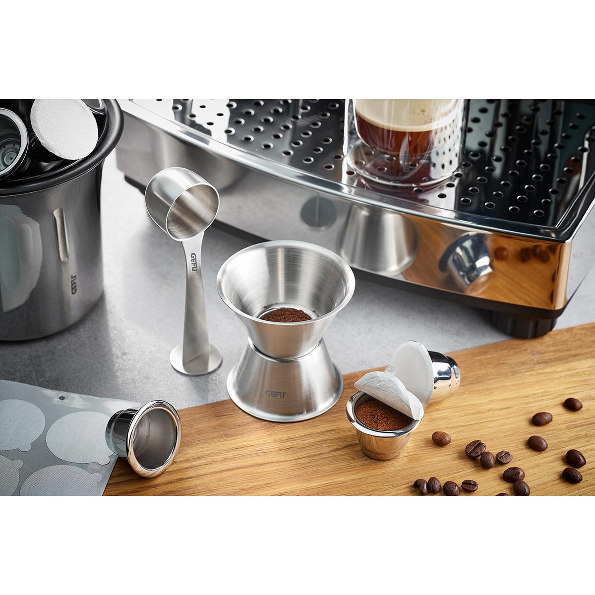 Thumbnail - GEFU 12728 Trichter und Kaffeemass-Set CONSCIO, Zubehör Kaffeemaschinen, Silber