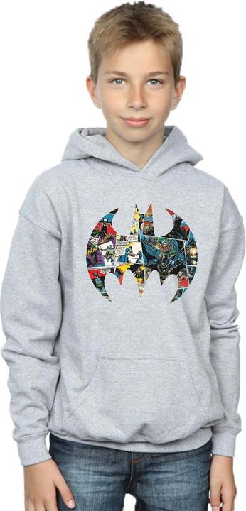 Immagine prodotto Batman Comic Book Logo Felpa con Cappuccio Ragazzi (140, 146)